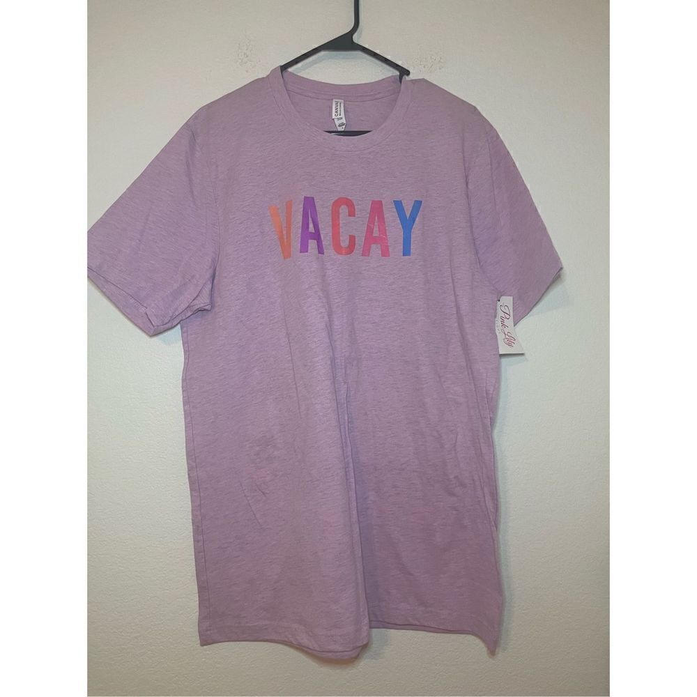 Pink Lily Vacation Vacay T-shirt New